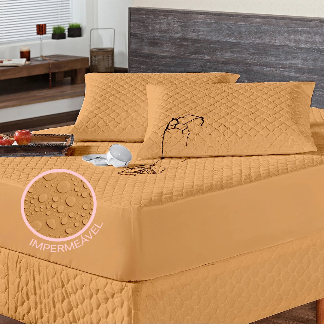 Kit Capa de Colchão Impermeável + Protetor Travesseiro | Proteção Total | Frete Grátis