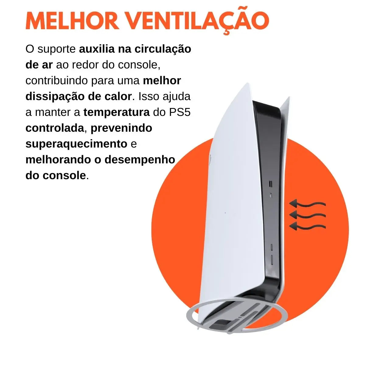 Suporte Vertical para PS5 e PS5 Slim | Estabilidade, Design e Ventilação | 43% OFF