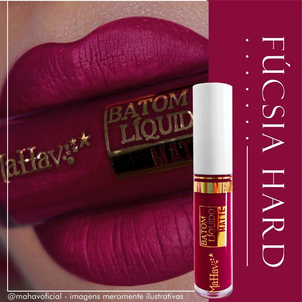 Batom Líquido Matte Mahav - Toque Aveludado | 12 Cores | 64% OFF + Frete Grátis