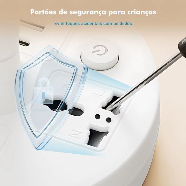 Lâmpada de Mesa LED com USB e Filtro de Linha Bivolt COIBEU | Iluminação Prática e Segura