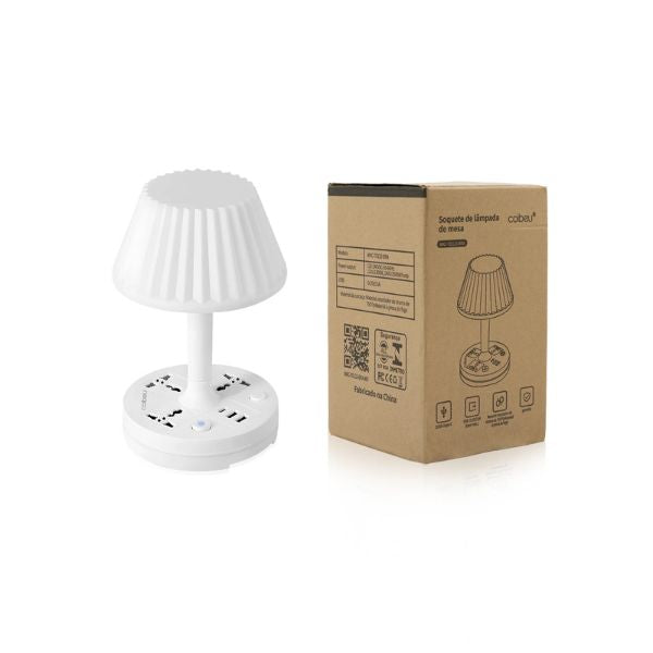 Lâmpada de Mesa LED com USB e Filtro de Linha Bivolt COIBEU | Iluminação Prática e Segura