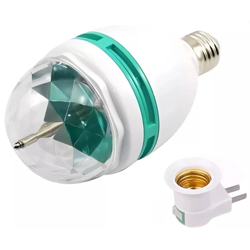 Lâmpada LED Giratória RGB Bivolt E27 | Efeito Festa Incrível | ~64% OFF
