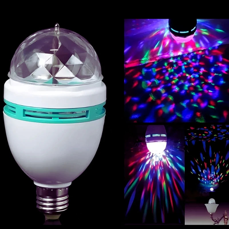 Lâmpada LED Giratória RGB Bivolt E27 | Efeito Festa Incrível | ~64% OFF