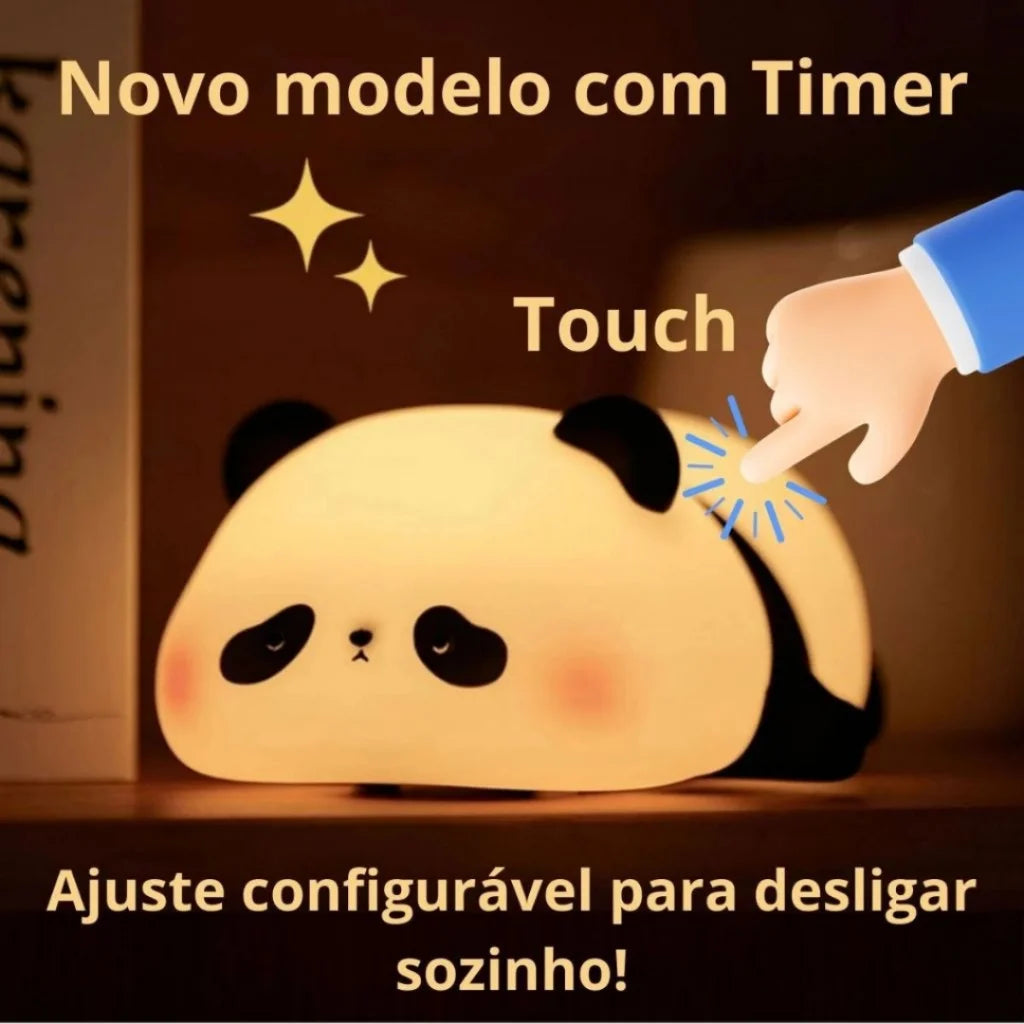 Luminária Panda Fofa de Silicone - Luz Noturna com Toque | 38% OFF + Frete Grátis