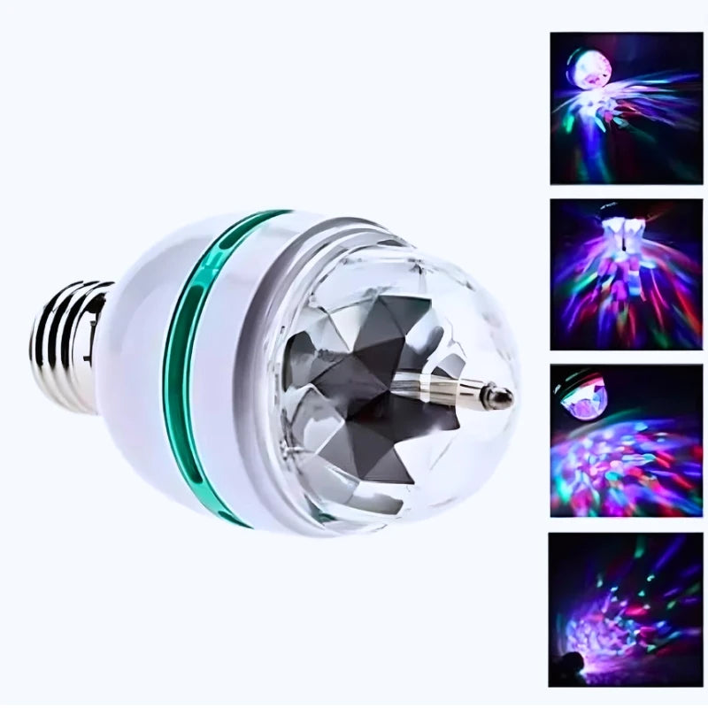 Lâmpada LED Giratória RGB Bivolt E27 | Efeito Festa Incrível | ~64% OFF