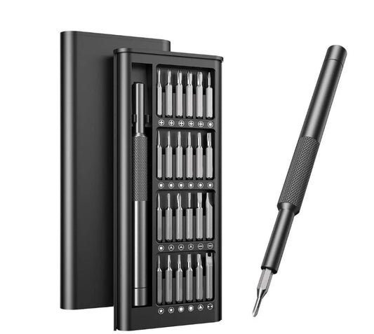 Kit Jogo Ferramenta Chave Magnética Precisão 24 Peças + Caneta de liga de alumínio com Caixa Organizadora Preta