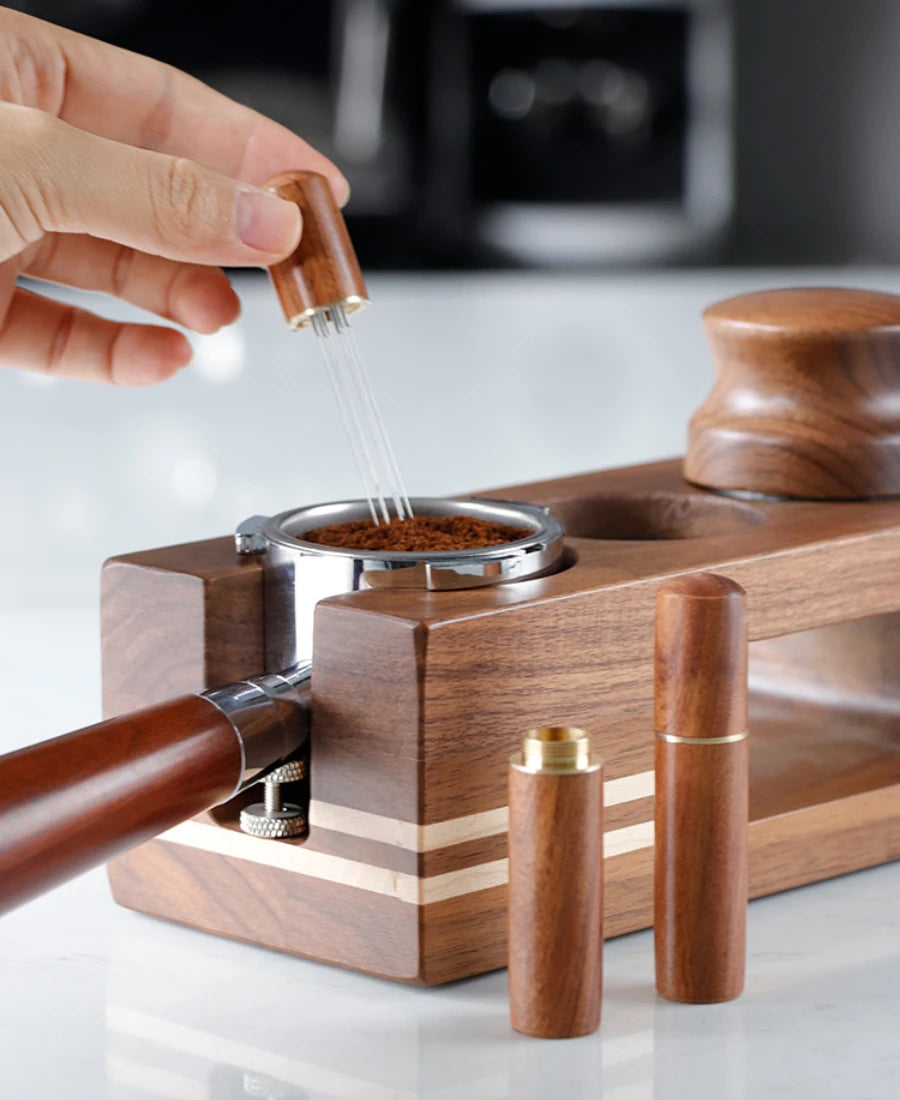 Aço inoxidável café em pó tamper espresso pó agitador distribuidor nivelador wdt ferramentas café mexendo barista acessórios - Achadim no Precin
