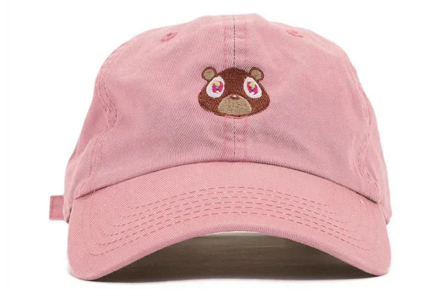 Boné Kanye West Ye Bear Dad Cap - Cor Rosa, Vista Frontal