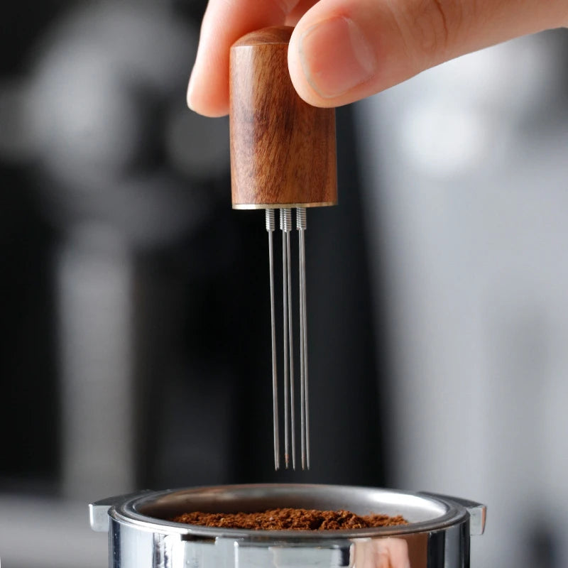 Aço inoxidável café em pó tamper espresso pó agitador distribuidor nivelador wdt ferramentas café mexendo barista acessórios - Achadim no Precin