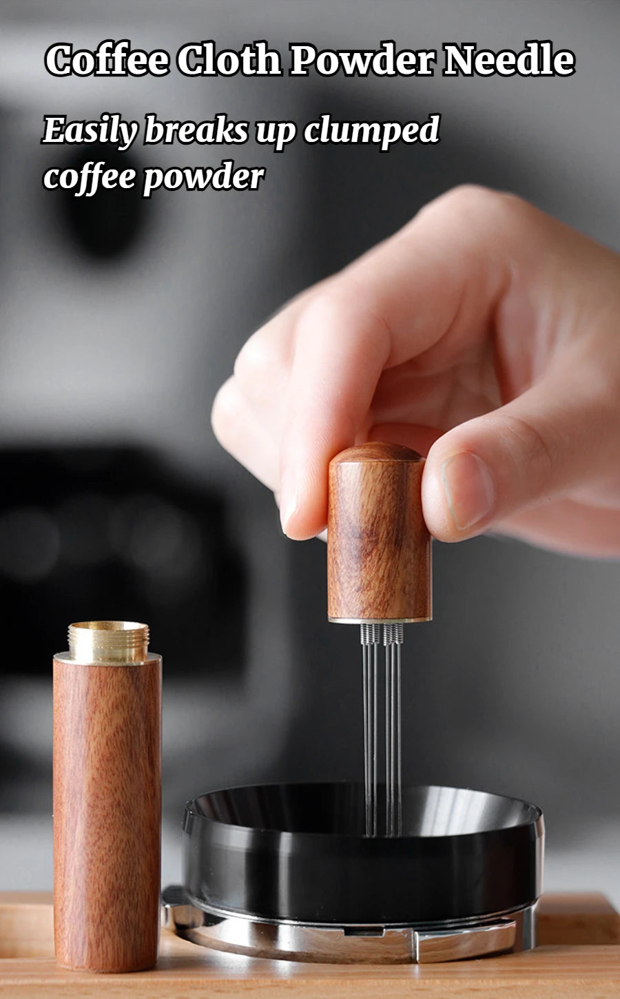 Aço inoxidável café em pó tamper espresso pó agitador distribuidor nivelador wdt ferramentas café mexendo barista acessórios - Achadim no Precin