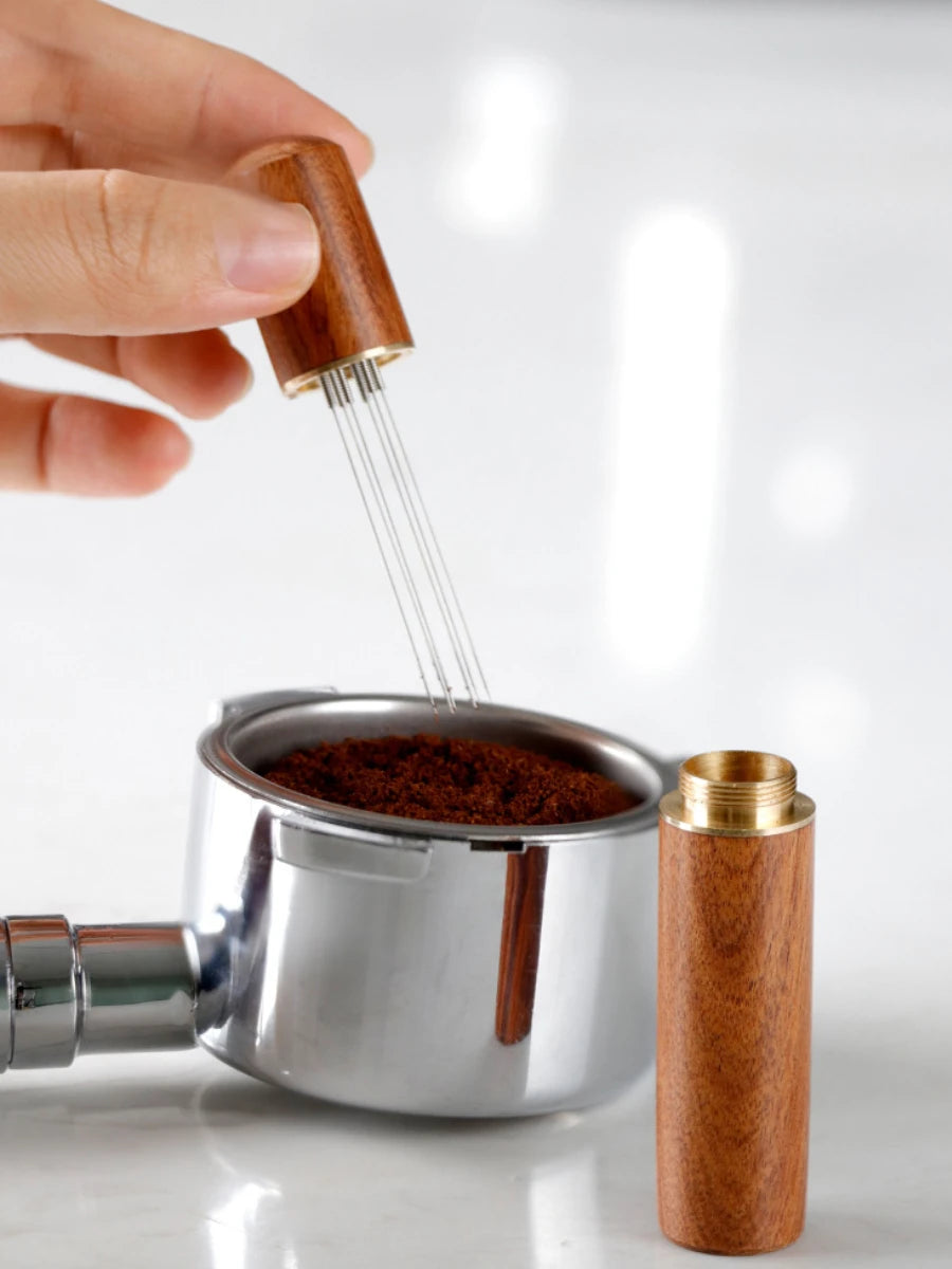 Aço inoxidável café em pó tamper espresso pó agitador distribuidor nivelador wdt ferramentas café mexendo barista acessórios - Achadim no Precin