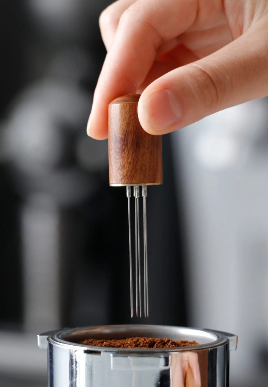 Aço inoxidável café em pó tamper espresso pó agitador distribuidor nivelador wdt ferramentas café mexendo barista acessórios - Achadim no Precin