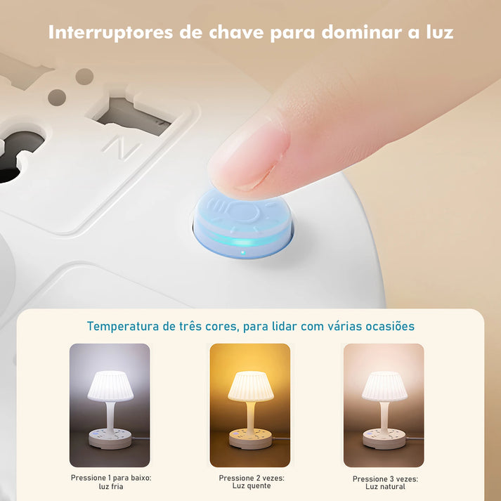 Lâmpada de Mesa LED para Escritório e Quarto