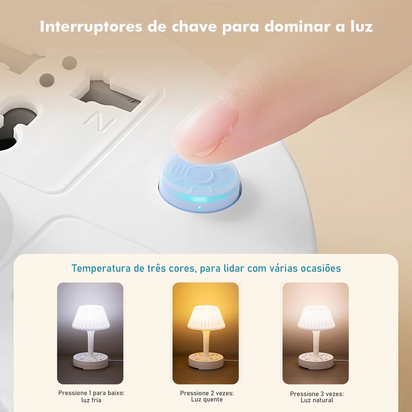 Lâmpada de Mesa LED com USB e Filtro de Linha Bivolt COIBEU | Iluminação Prática e Segura