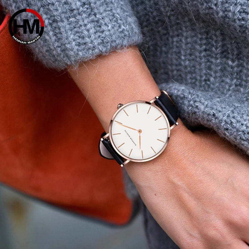 Relógio Feminino pulseira de couro - Detalhe do material premium