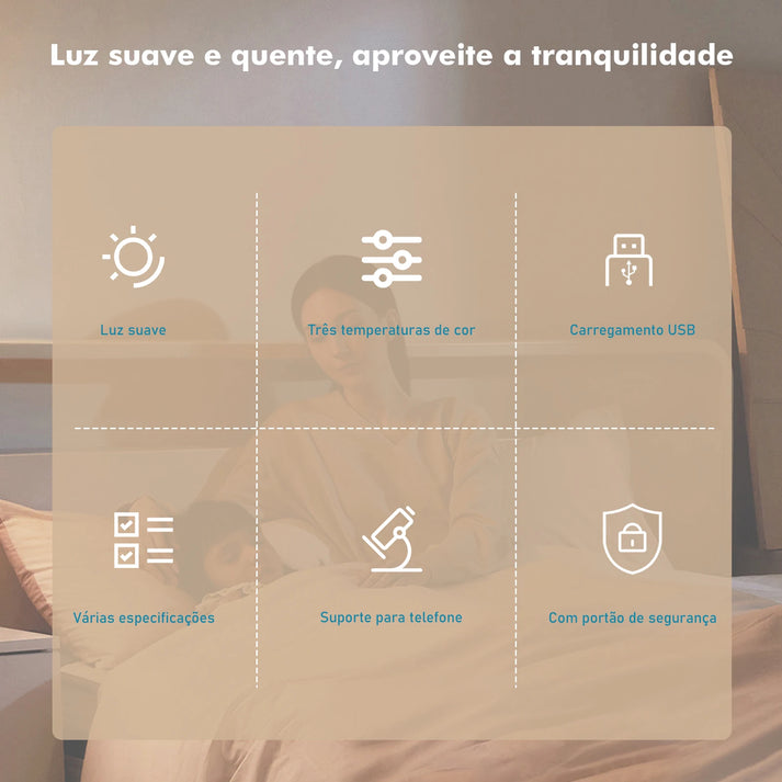 Detalhe da Lâmpada de Mesa com Filtro de Linha