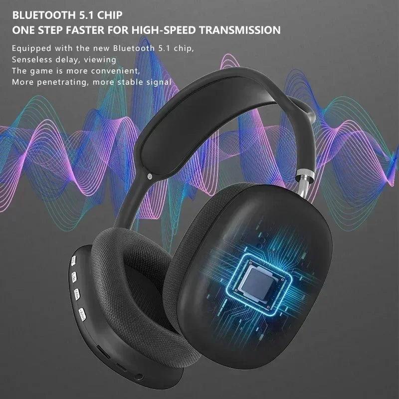 Fone de Ouvido Bluetooth P9 Sem Fio - Com Cancelamento de Ruído - OLOEY - Achadim no Precin