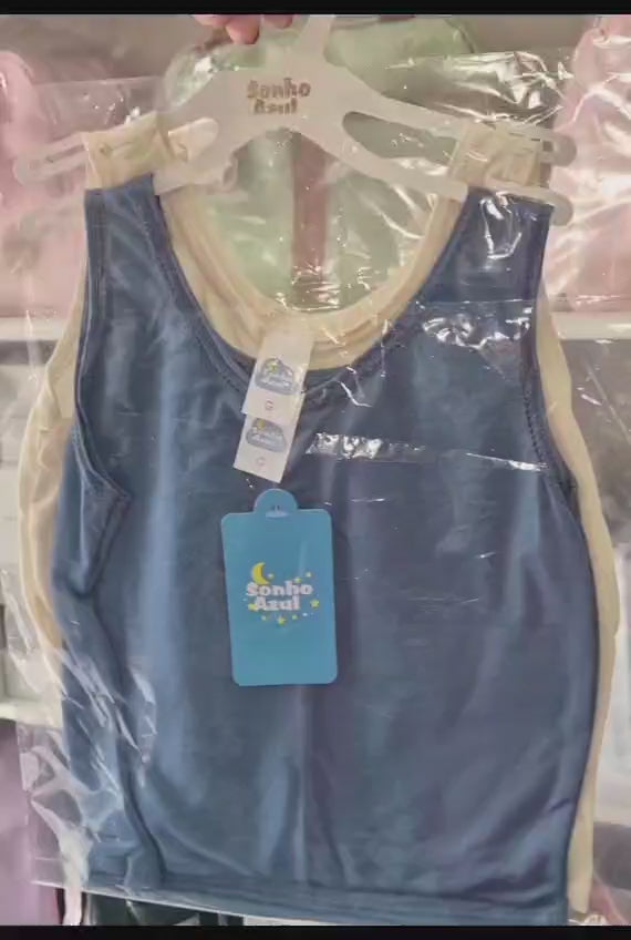 camiseta bebe regata sonho azul